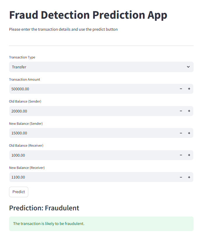 Real-time fraud detection interface